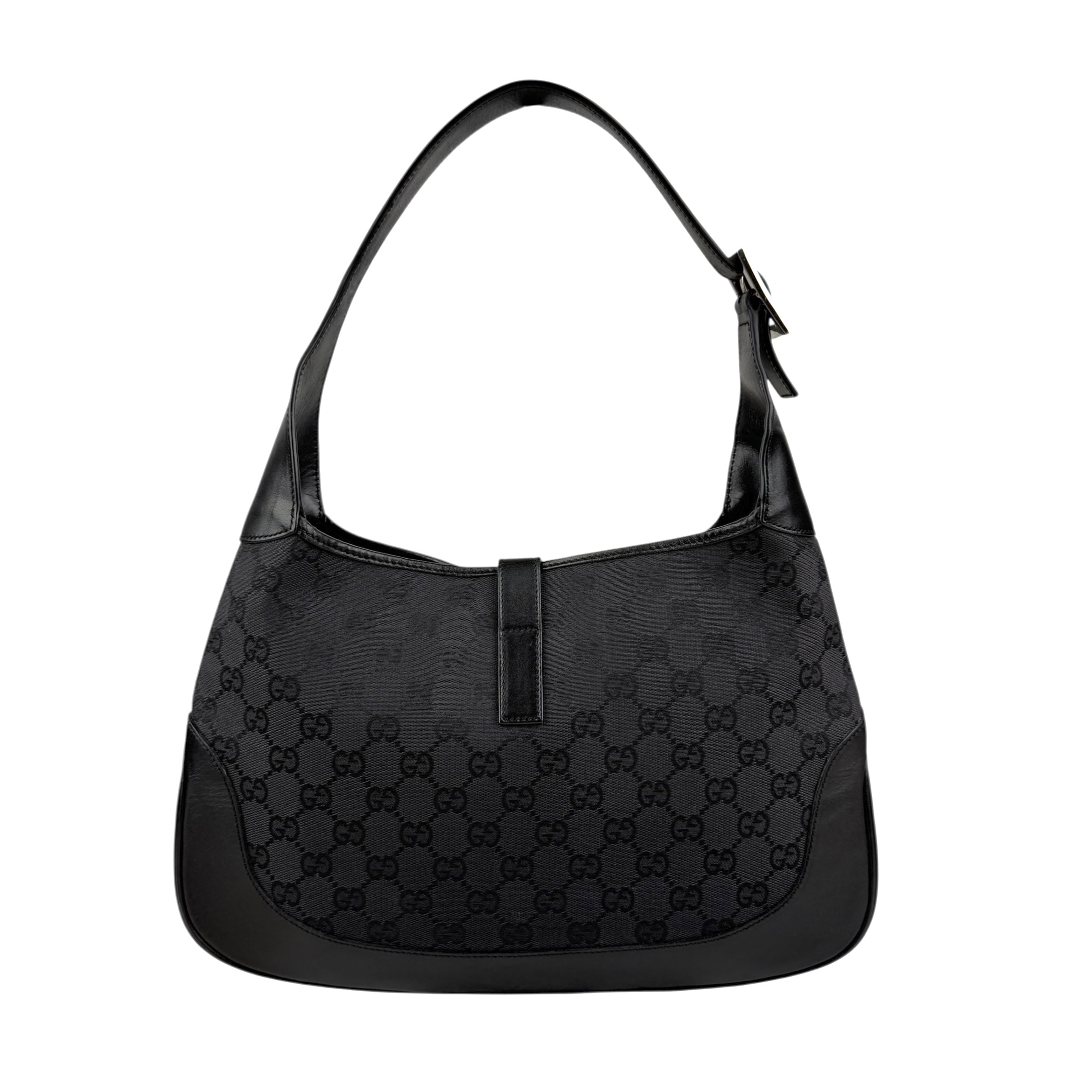 Pre-owned gucci-jackie-gg-canvas-shoulder-handbag back view