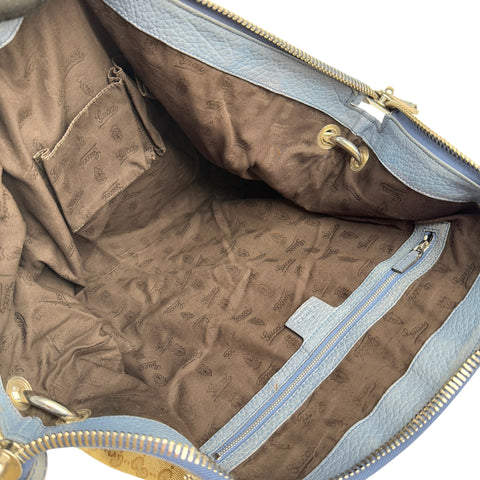 Gucci Monogram Bamboo Bar Tote