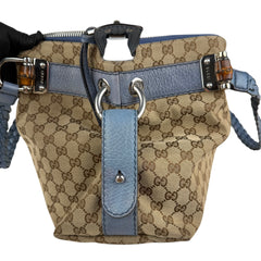 Pre-owned gucci-bamboo-bar-monogram-tote-handbag