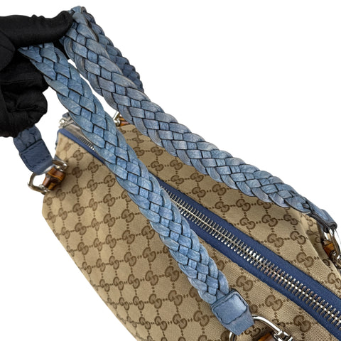Gucci Monogram Bamboo Bar Tote