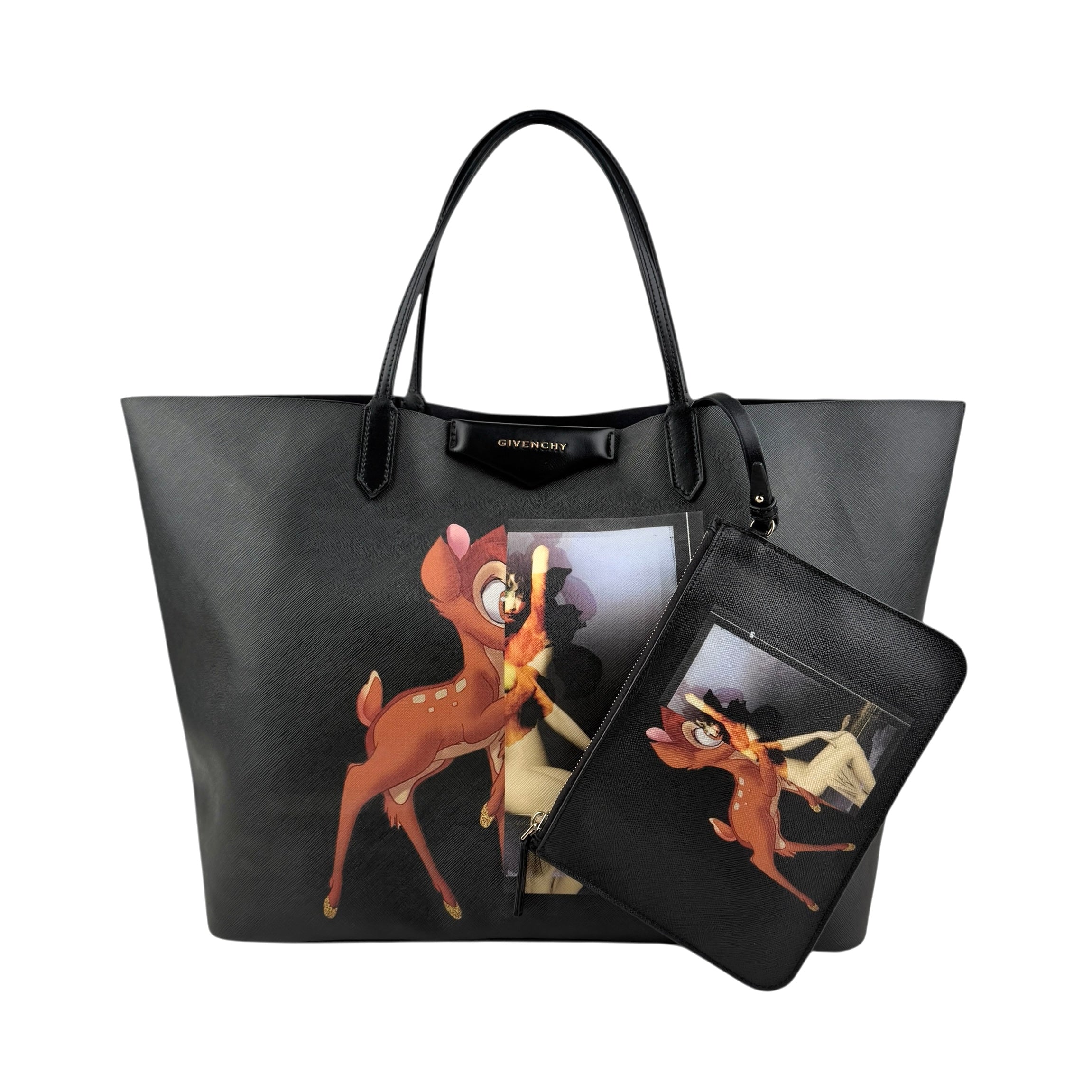 Pre-owned givenchy-antigona-bambi-tote-handbag back view