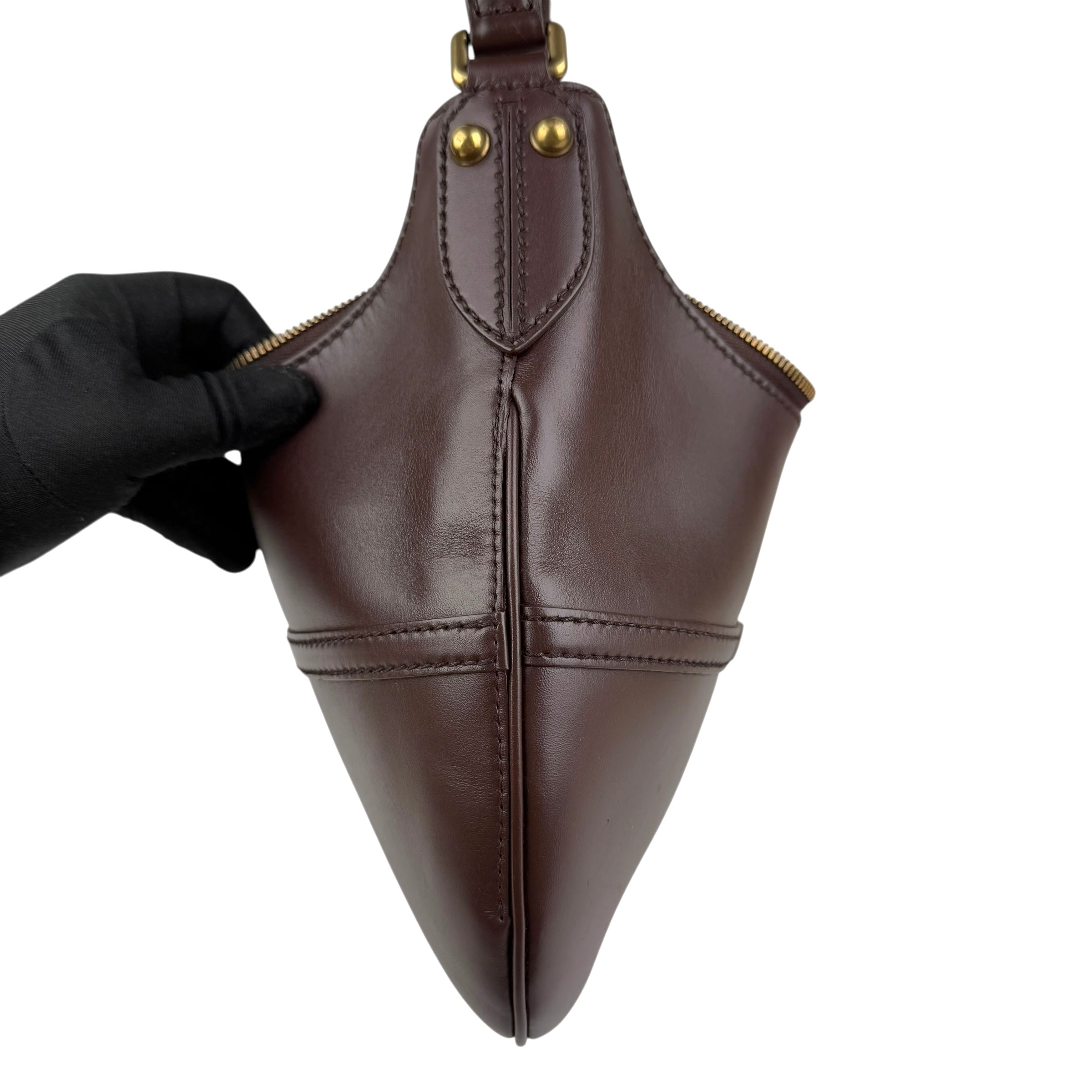 Pre-owned gucci-reins-leather-hobo-handbag