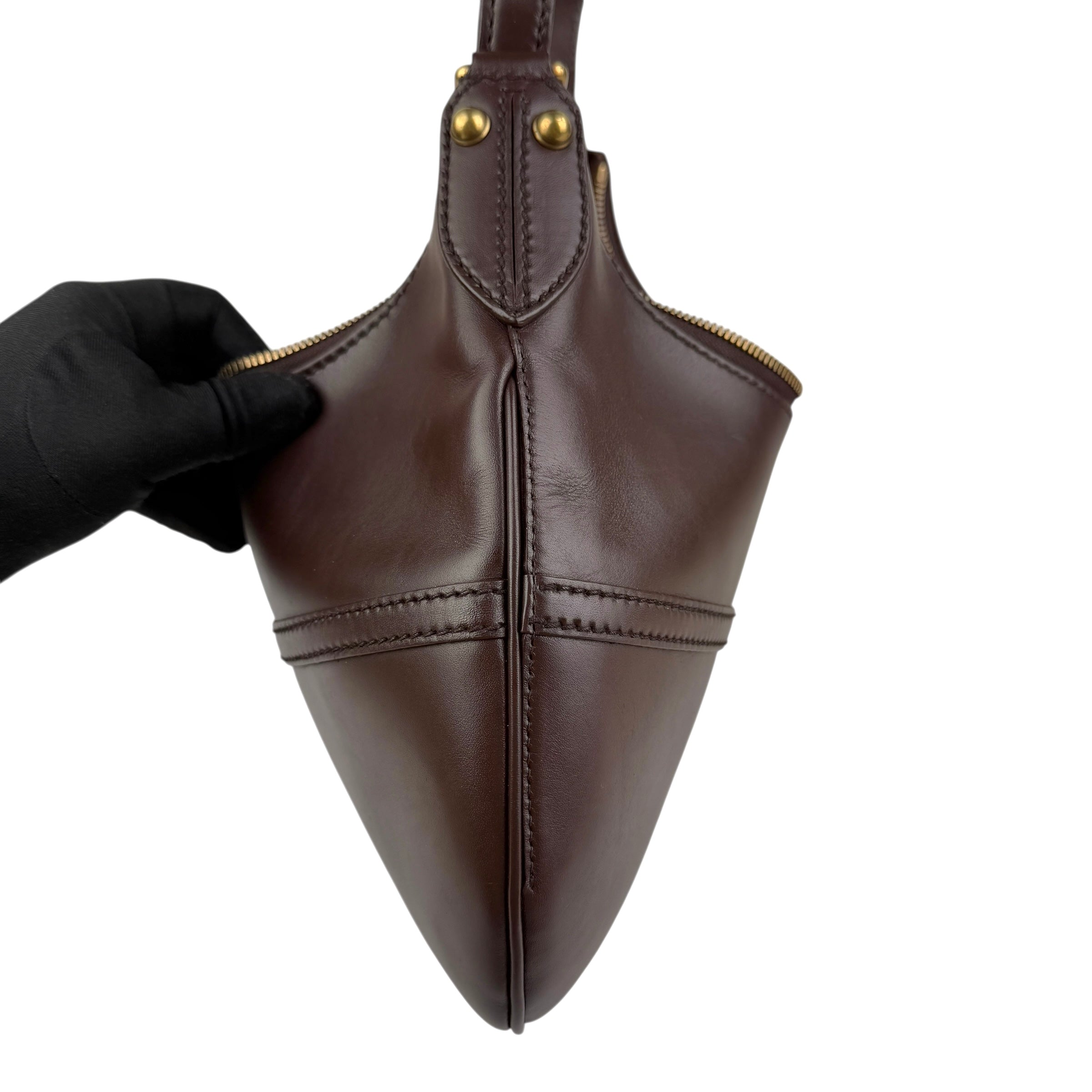 Pre-owned gucci-reins-leather-hobo-handbag