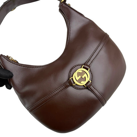 Pre-owned gucci-reins-leather-hobo-handbag