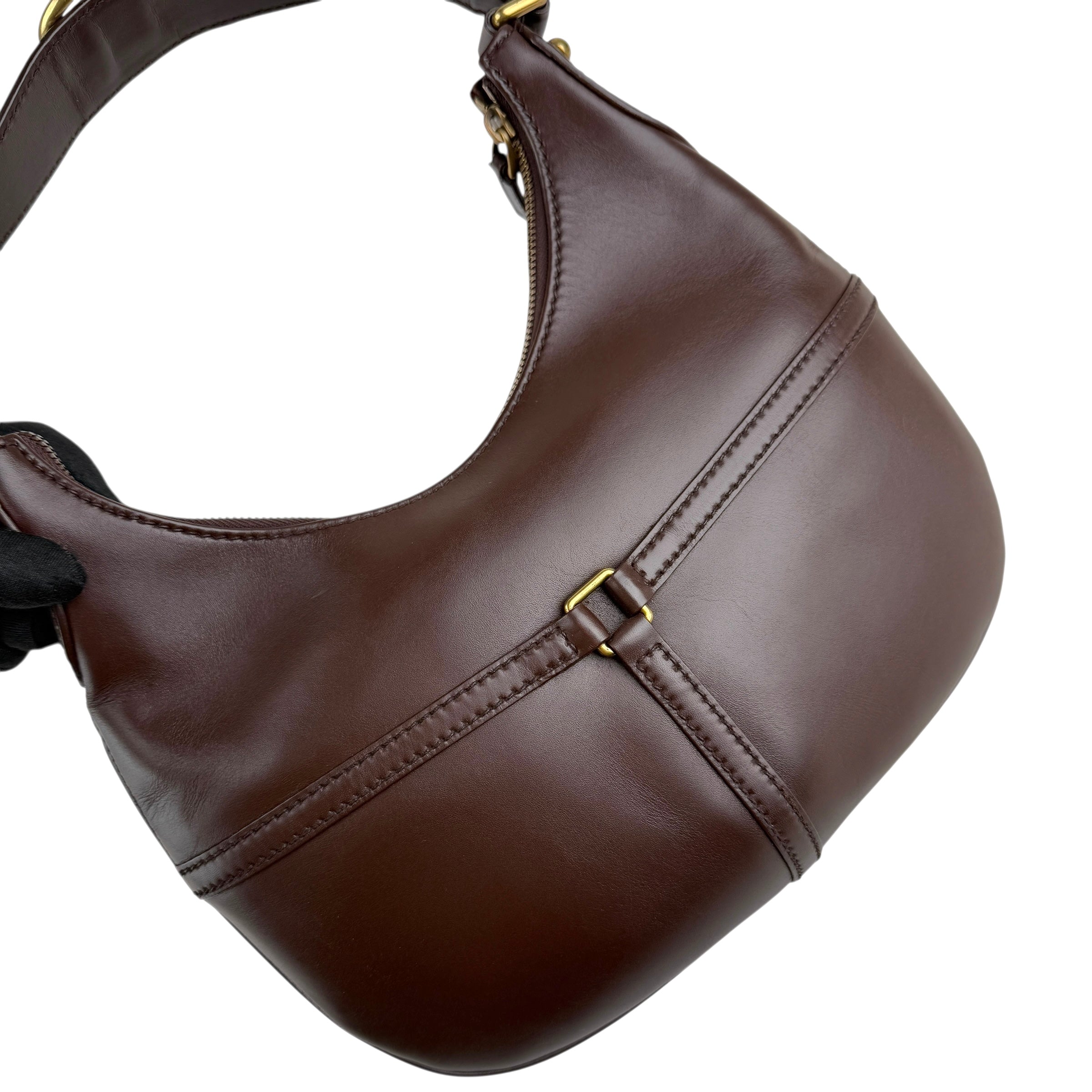 Pre-owned gucci-reins-leather-hobo-handbag