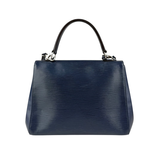 Pre-owned louis-vuitton-medium-cluny-leather-handbag-indigo-epi back view