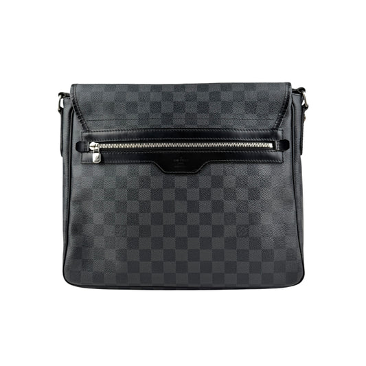 Pre-owned louis-vuitton-daniel-satchel-leather-crossbody-bag back view
