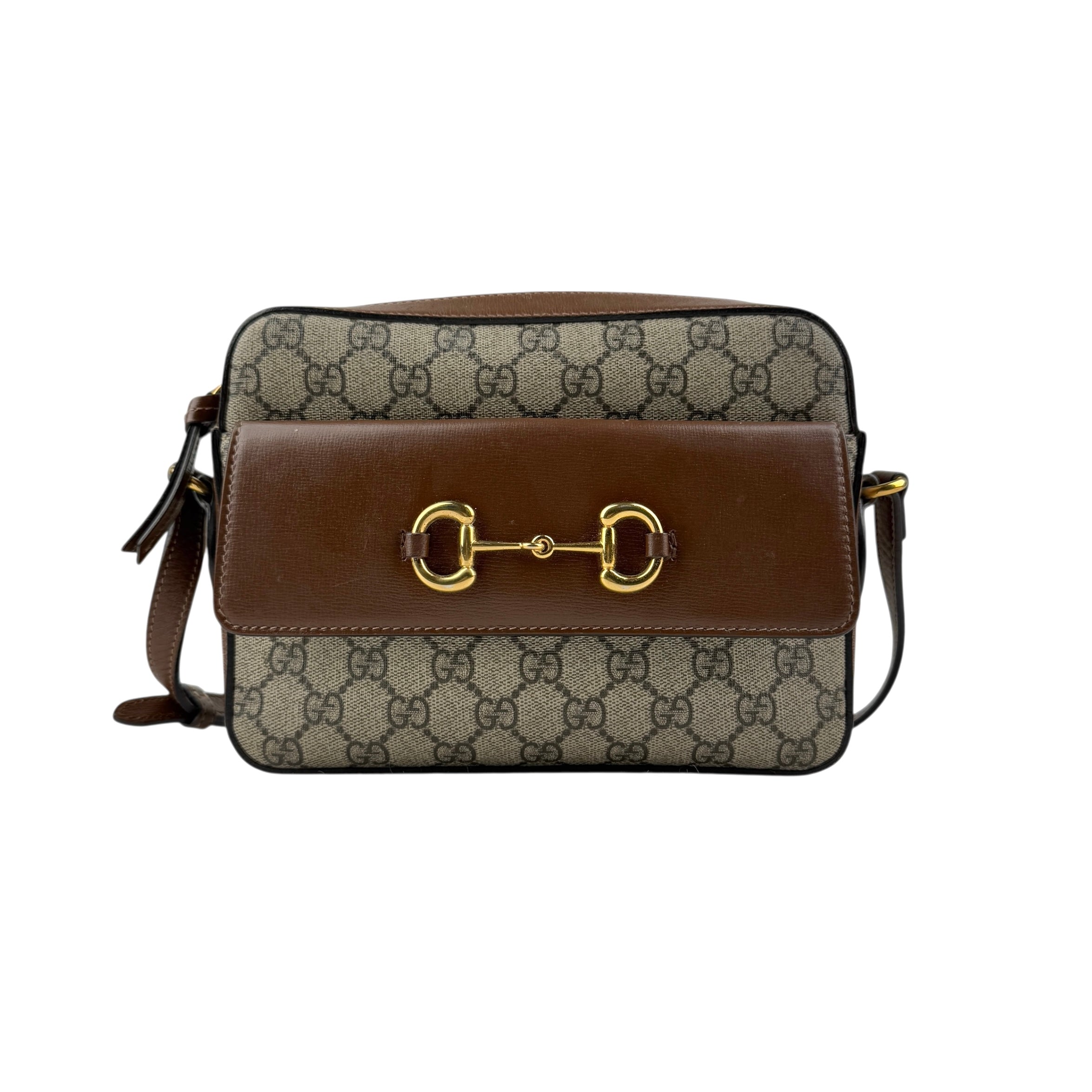 Pre-owned Gucci 1955 Horsebit GG Supreme Shoulder Bag shoulder bag main image