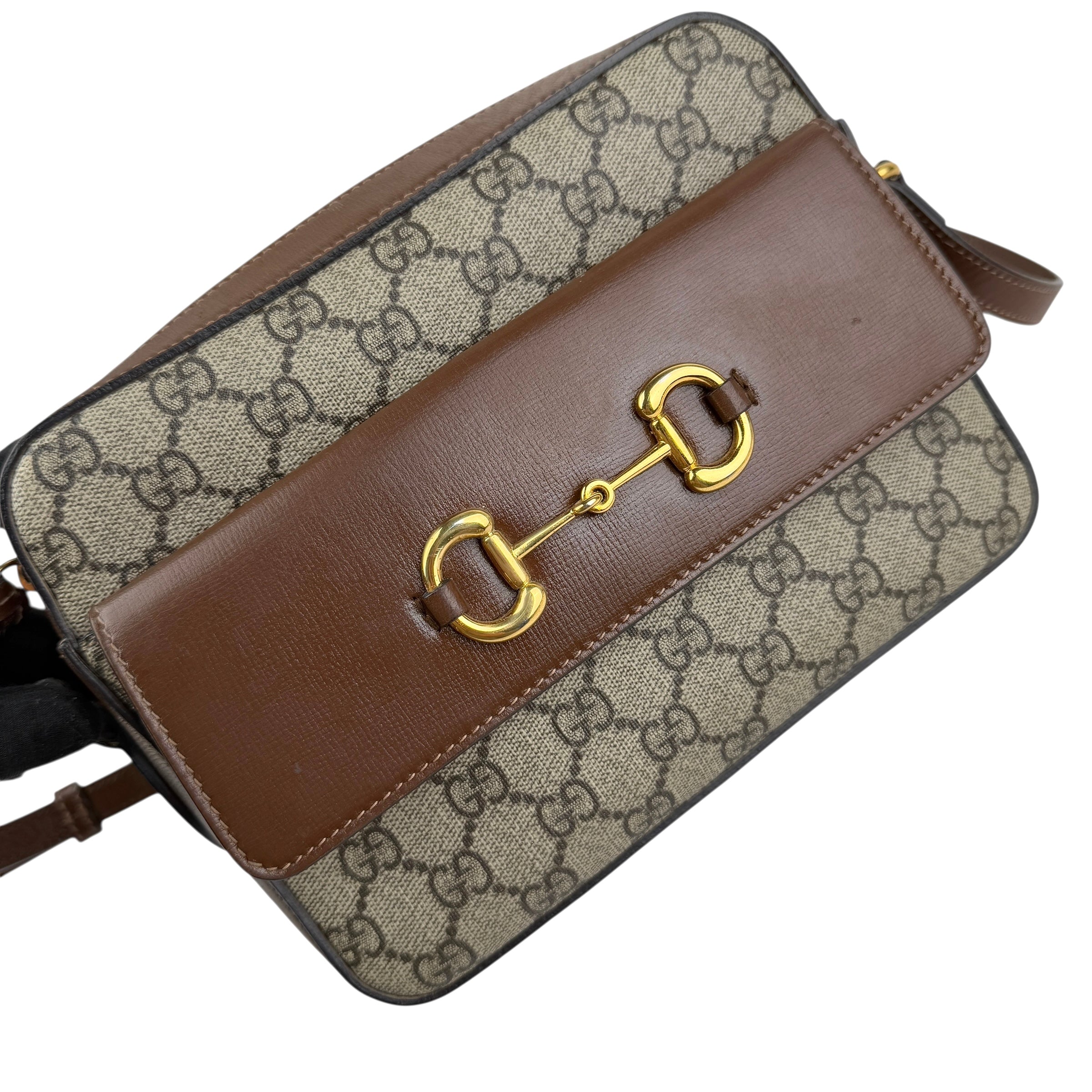 Pre-owned Gucci 1955 Horsebit GG Supreme Shoulder Bag shoulder bag