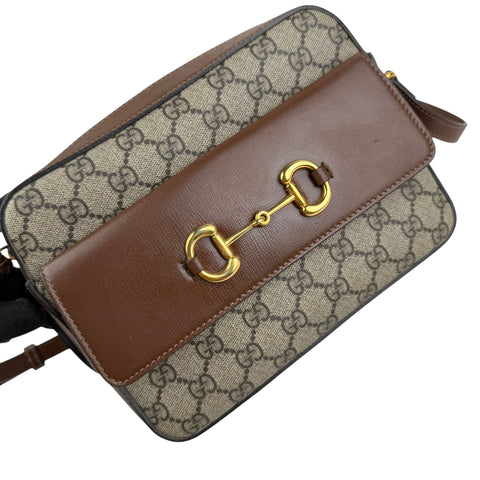 Pre-owned Gucci 1955 Horsebit GG Supreme Shoulder Bag shoulder bag