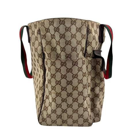 Pre-owned gucci-medium-pocket-tote-gg-canvas-bag-beige-ebony