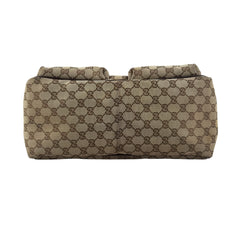 Pre-owned gucci-medium-pocket-tote-gg-canvas-bag-beige-ebony