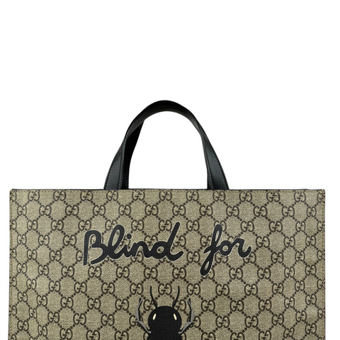 Pre-owned gucci-handbag-shoulder-bag-bee-print-brown-black