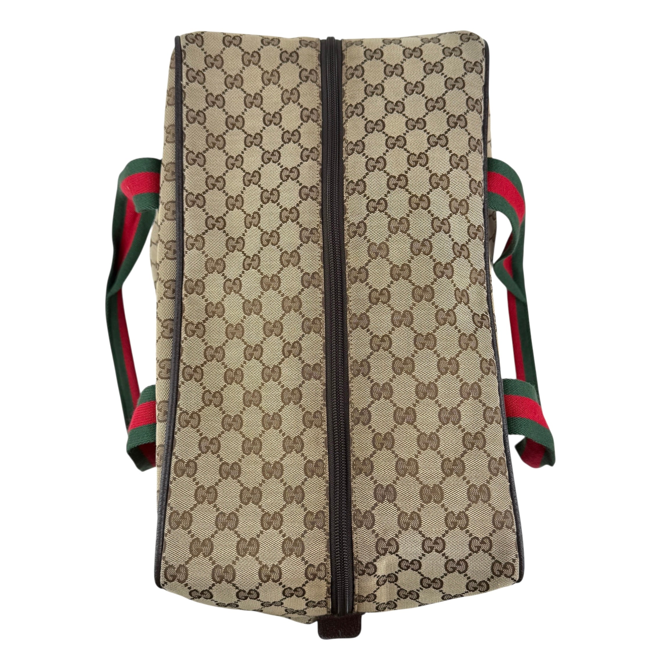 Pre-owned gucci-canvas-web-travel-bag