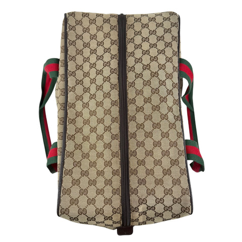 Pre-owned gucci-canvas-web-travel-bag