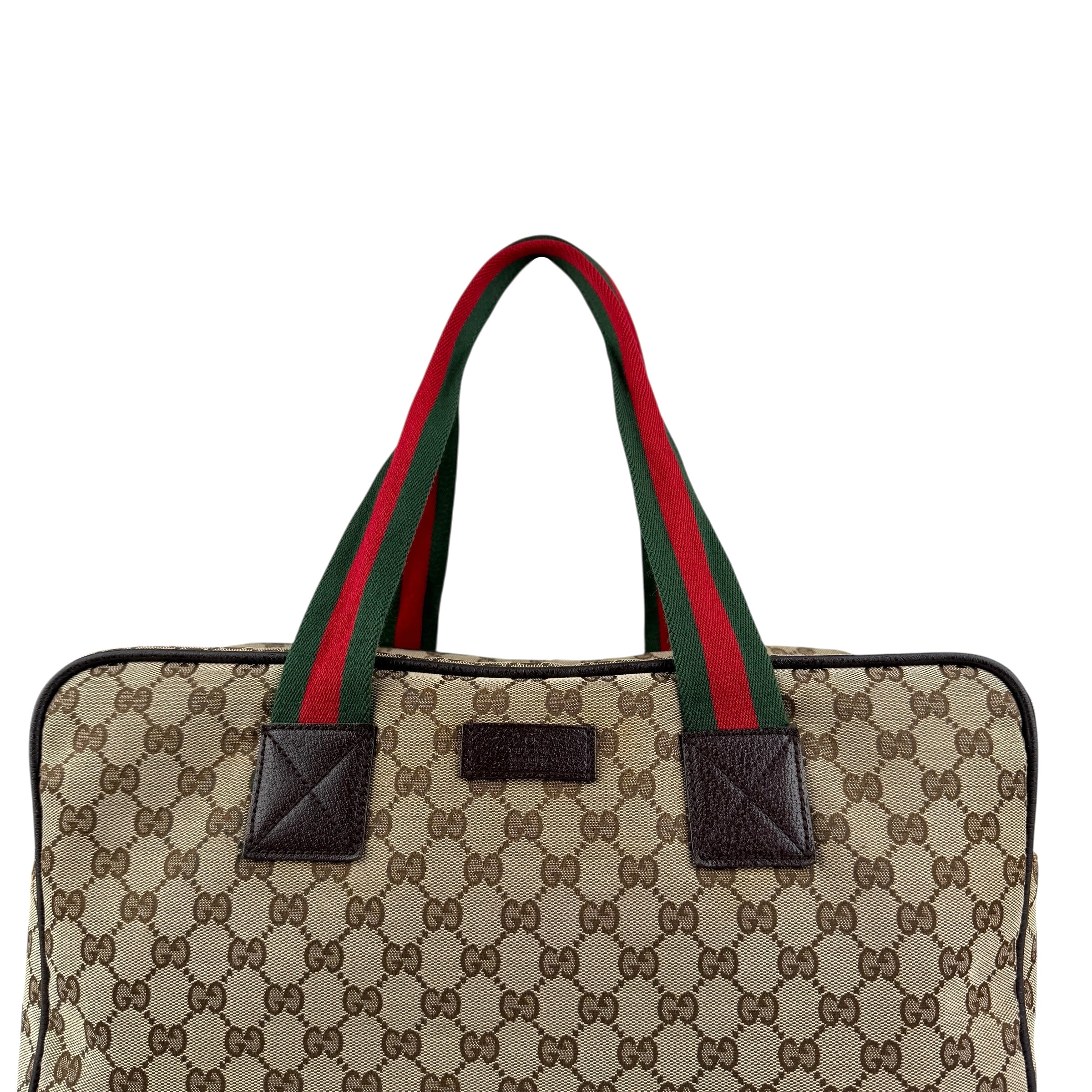 Pre-owned gucci-canvas-web-travel-bag