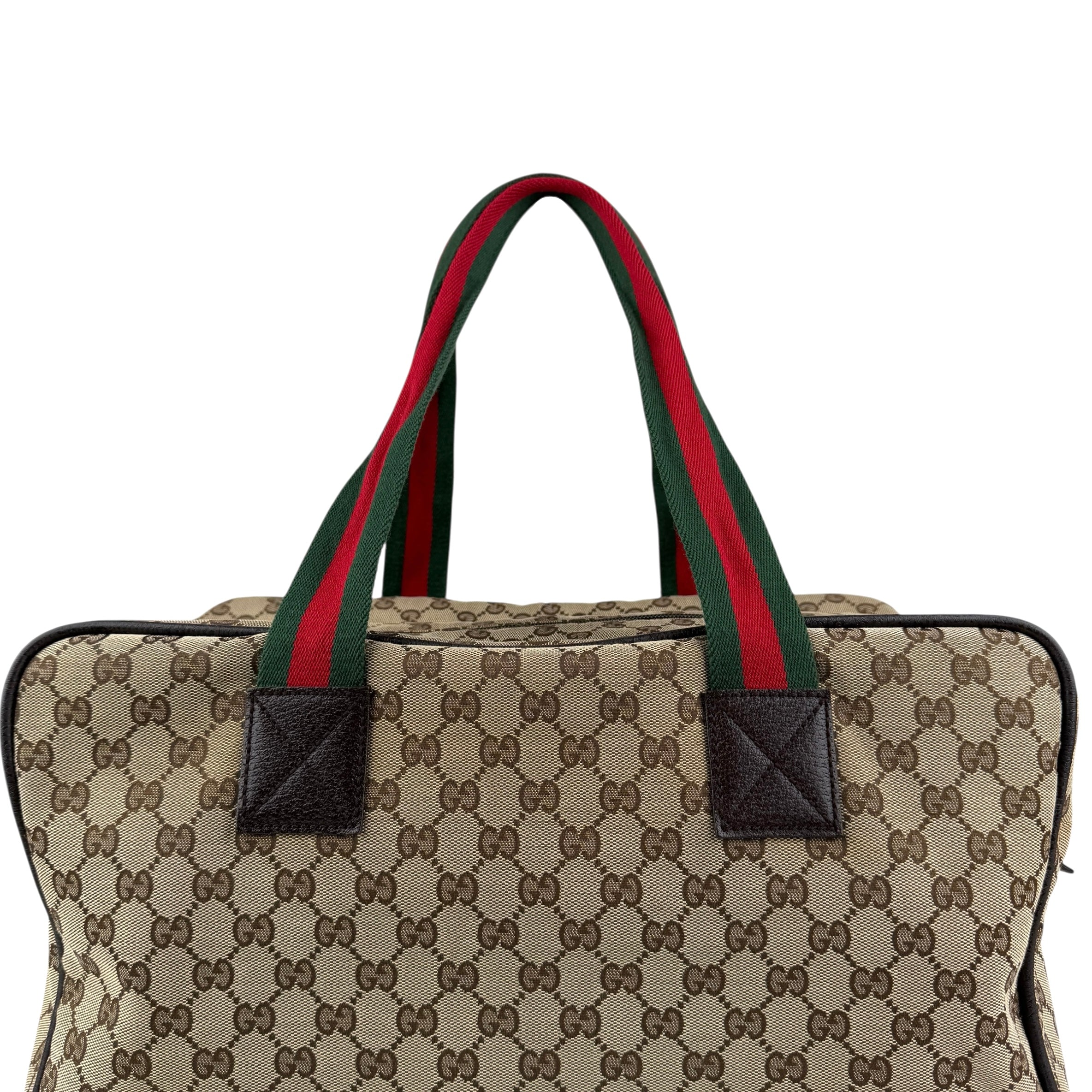 Pre-owned gucci-canvas-web-travel-bag