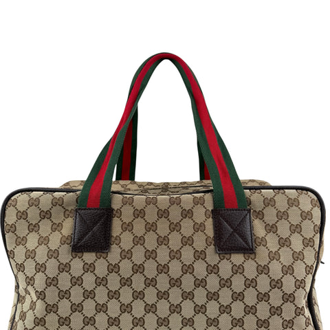Pre-owned gucci-canvas-web-travel-bag