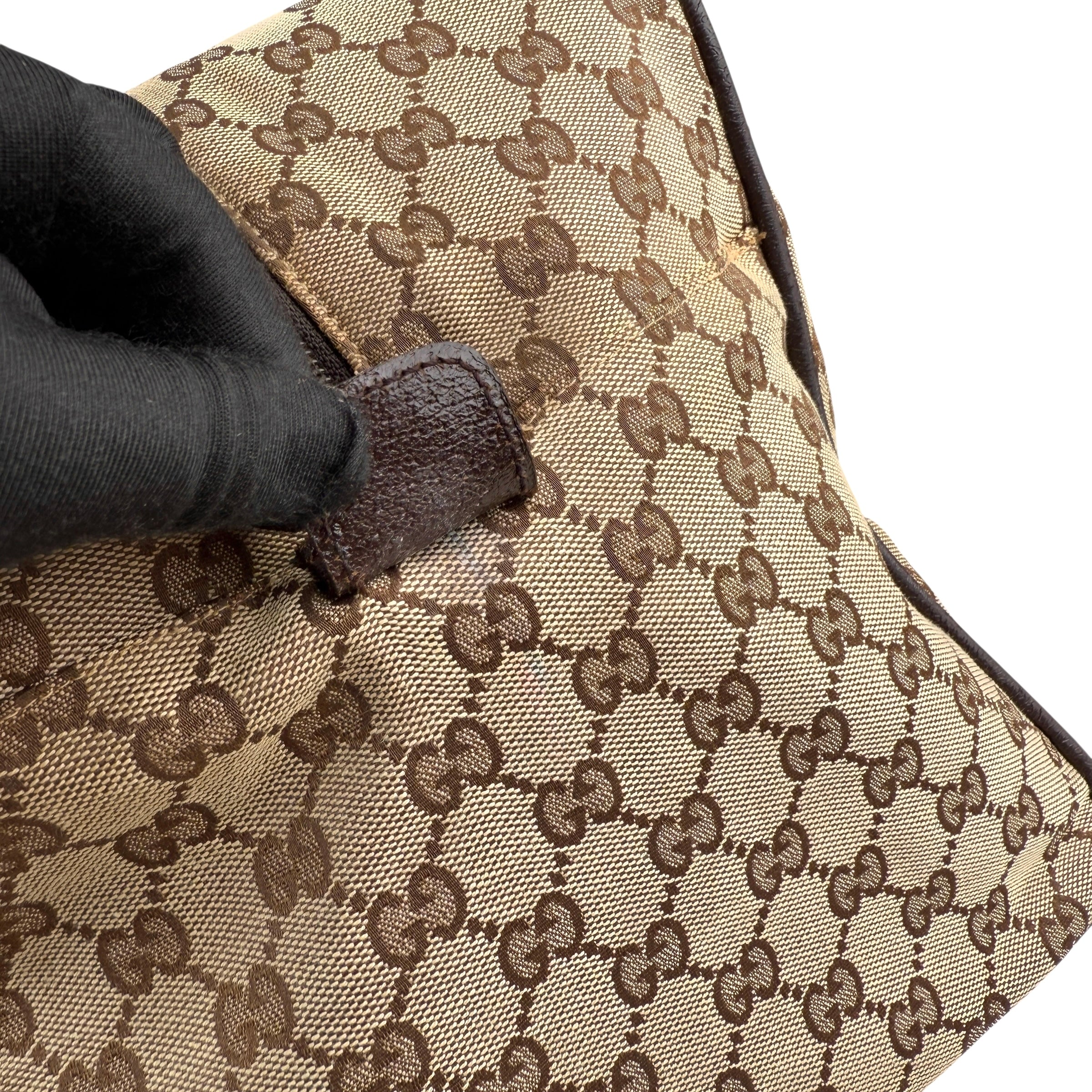 Pre-owned gucci-canvas-web-travel-bag