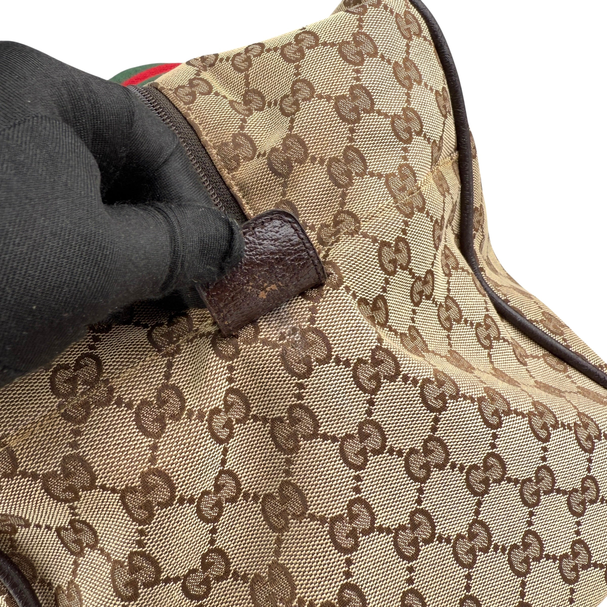 Pre-owned gucci-canvas-web-travel-bag
