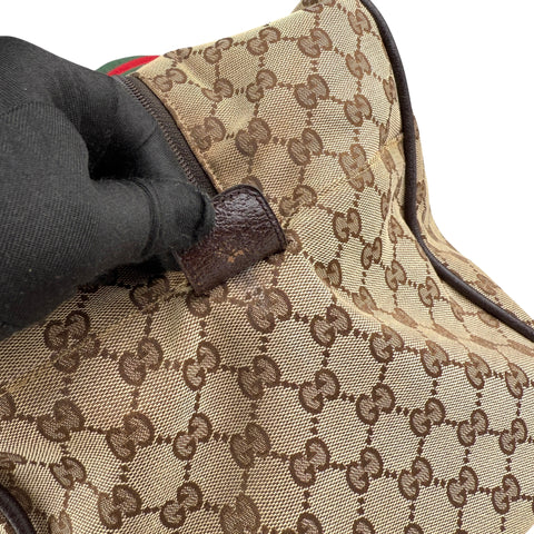 Pre-owned gucci-canvas-web-travel-bag