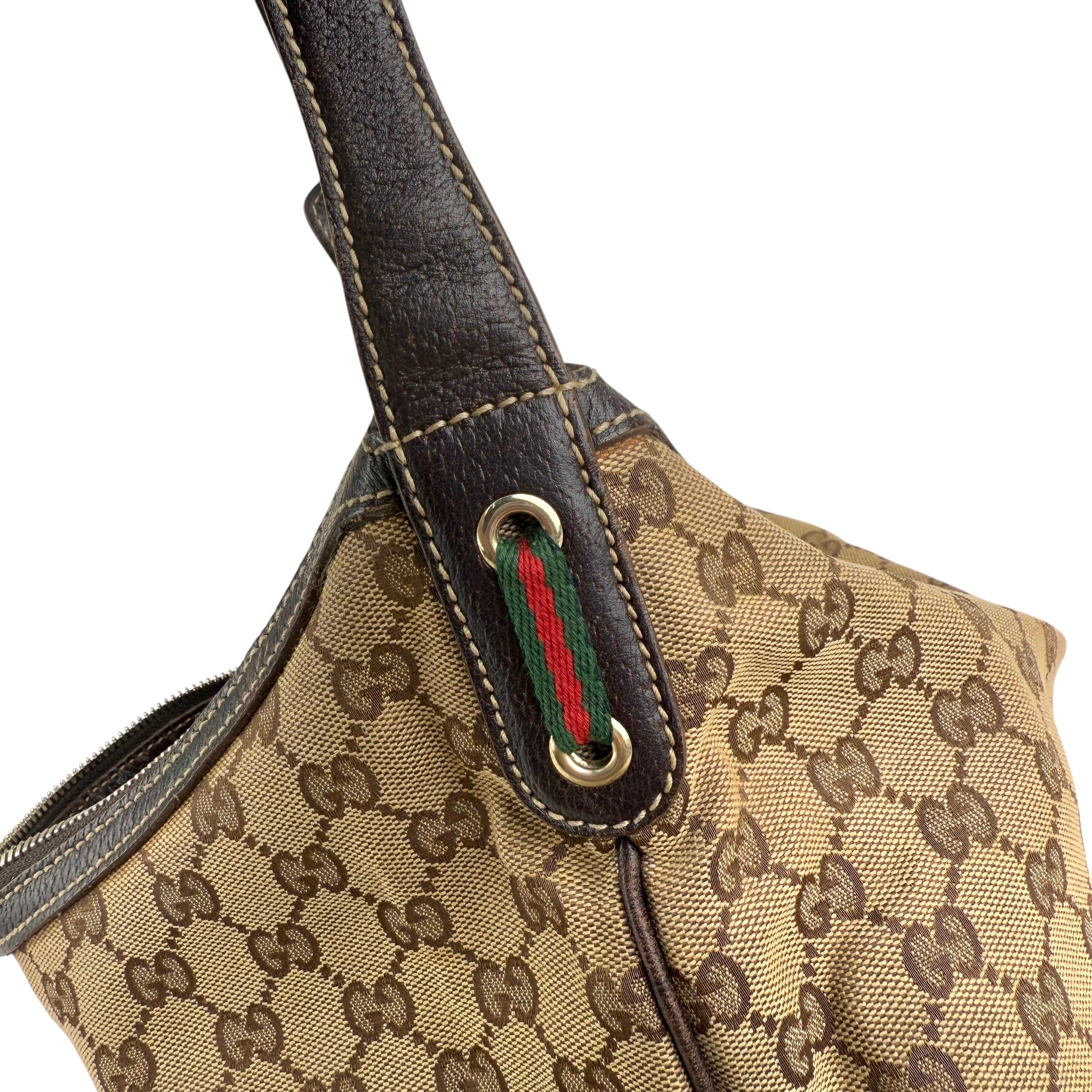 Pre-owned gucci-small-princy-gg-canvas-shoulder-bag-beige-ebony