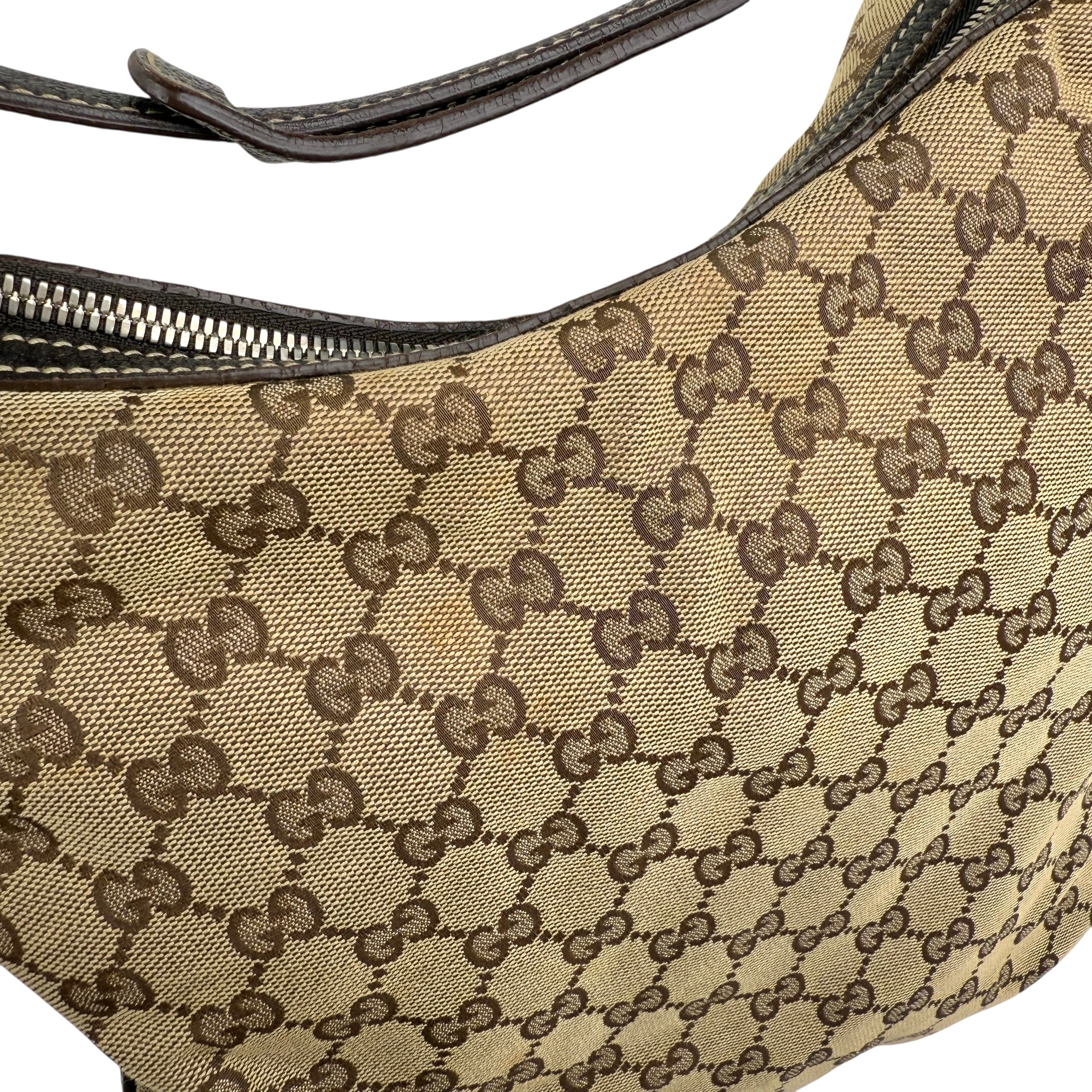 Pre-owned gucci-small-princy-gg-canvas-shoulder-bag-beige-ebony