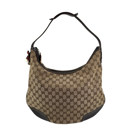 Pre-owned gucci-small-princy-gg-canvas-shoulder-bag-beige-ebony back view