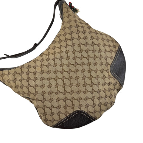 Pre-owned gucci-small-princy-gg-canvas-shoulder-bag-beige-ebony