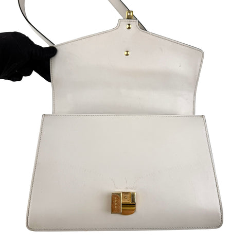 gucci sylvie white calfskin leather shoulder bag