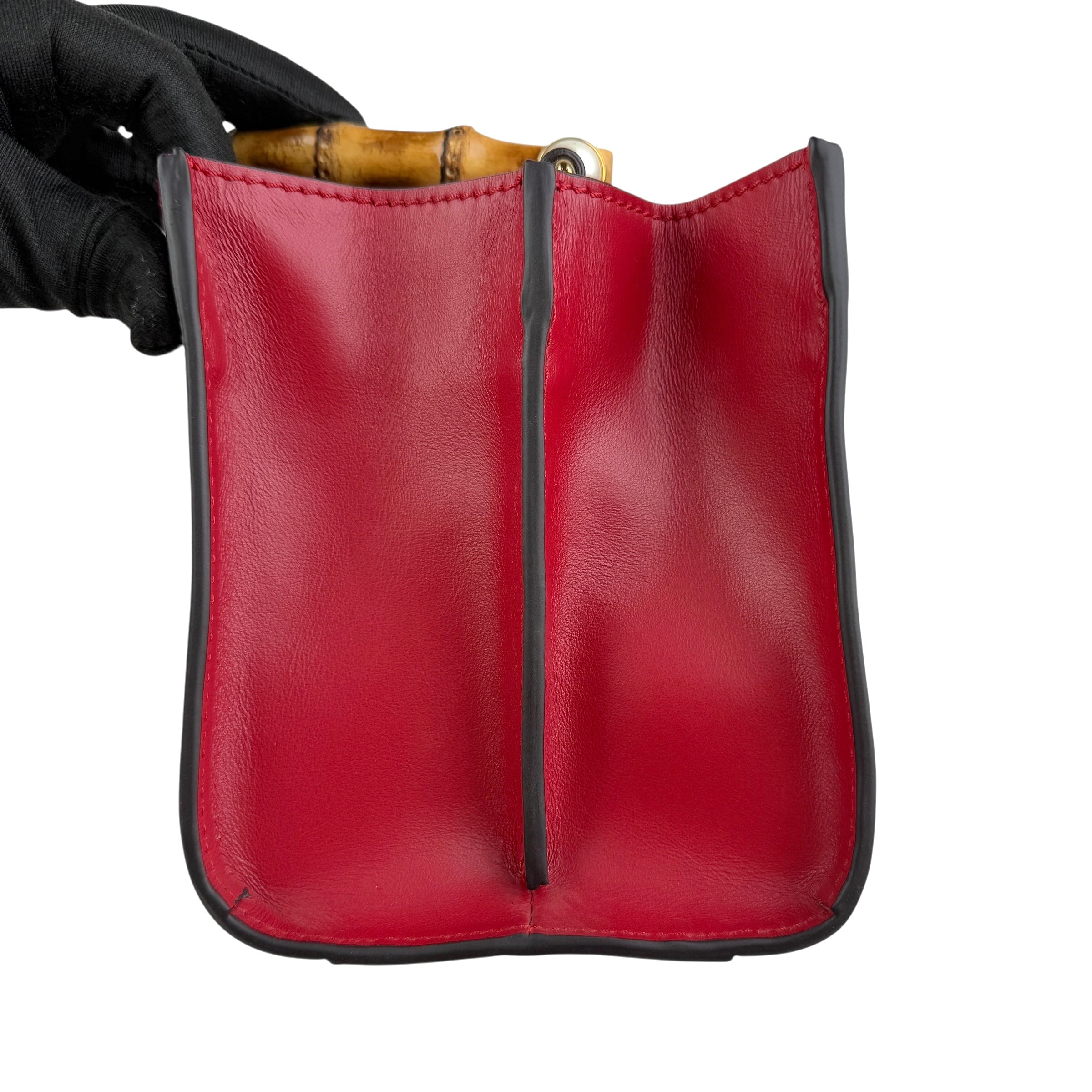 Pre-owned gucci-convertible-bamboo-top-handle-leather-crossbody-bag