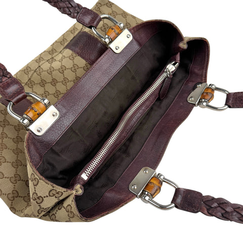 Gucci Bamboo Monogram Large Tote Shoulder Bag
