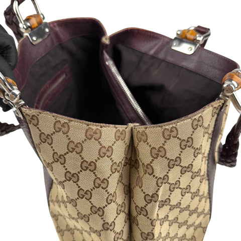 Gucci Bamboo Monogram Large Tote Shoulder Bag