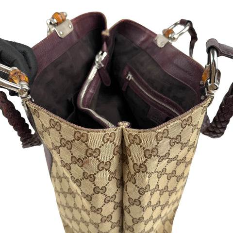Gucci Bamboo Monogram Large Tote Shoulder Bag