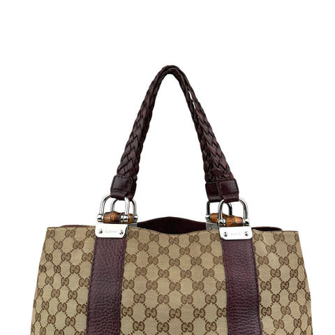 Gucci Bamboo Monogram Large Tote Shoulder Bag