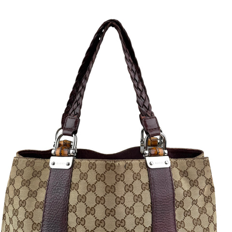 Gucci Bamboo Monogram Large Tote Shoulder Bag