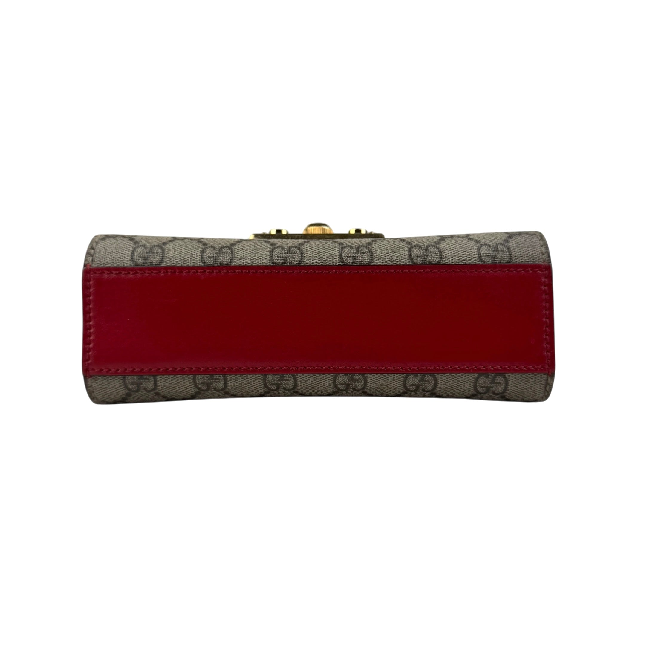 Pre-owned gucci-padlock-gg-supreme-chain-shoulder-bag