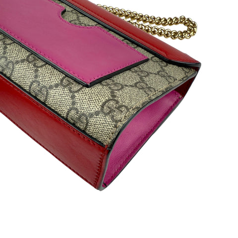Pre-owned gucci-padlock-gg-supreme-chain-shoulder-bag