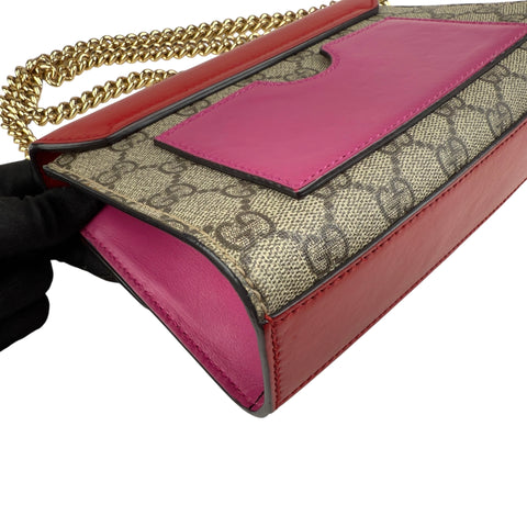 Pre-owned gucci-padlock-gg-supreme-chain-shoulder-bag