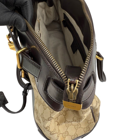 Pre-owned gucci-gg-canvas-body-bag-brown