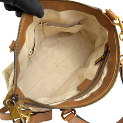 Pre-owned gucci-rania-convertible-top-handle-bag-gg-canvas