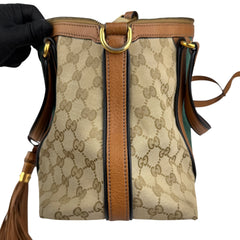 Pre-owned gucci-rania-convertible-top-handle-bag-gg-canvas