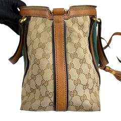 Pre-owned gucci-rania-convertible-top-handle-bag-gg-canvas