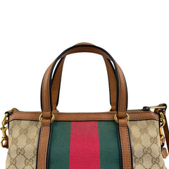 Pre-owned gucci-rania-convertible-top-handle-bag-gg-canvas