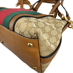 Pre-owned gucci-rania-convertible-top-handle-bag-gg-canvas