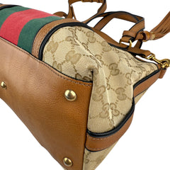 Pre-owned gucci-rania-convertible-top-handle-bag-gg-canvas