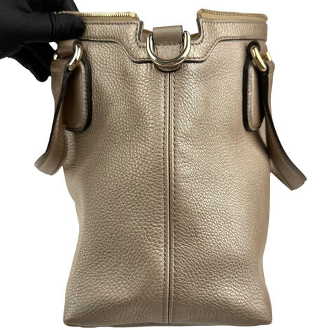 Gucci Soho Handbag Shoulder Bag Medium Gold Leather Bag Crossbody Strap