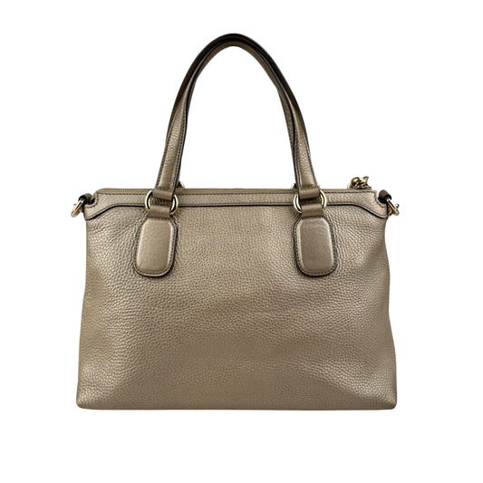 Pre-owned gucci-soho-leather-handbag-shoulder-bag back view