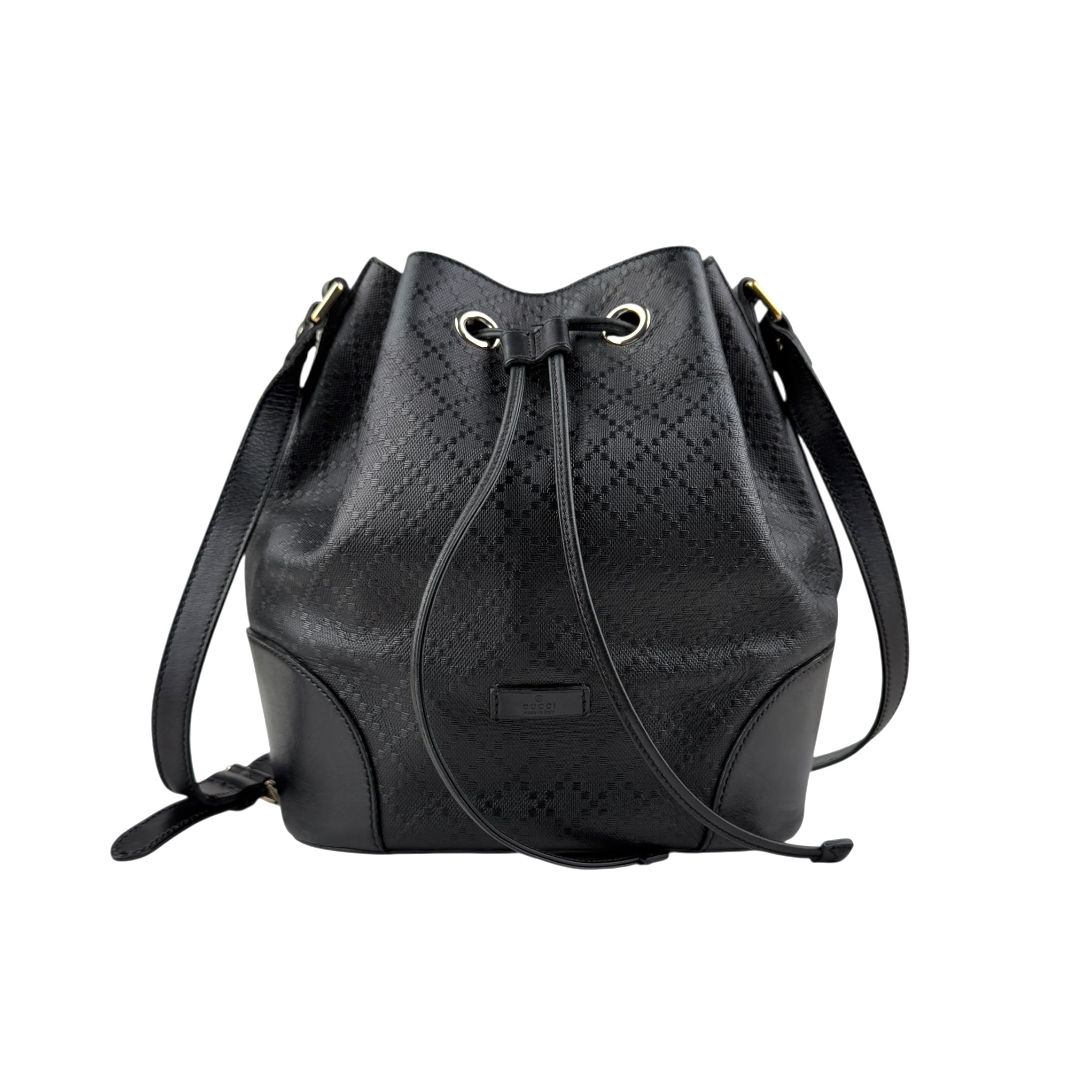 gucci-black-leather-diamante-bucket-bag