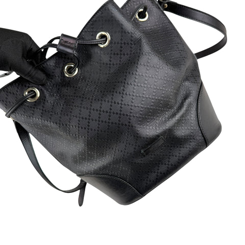 Pre-owned gucci-black-leather-diamante-bucket-bag